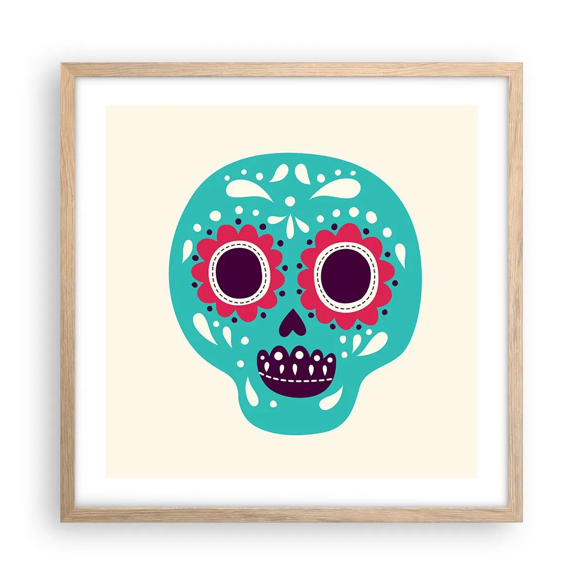 Poszter világos tölgy keretben - Az élet - szórakozás a halálig - 50x50 cm