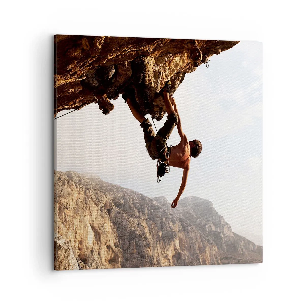 Vászonkép - A világ egy szikladarabon összezsugorodott egy kézben - 50x50 cm