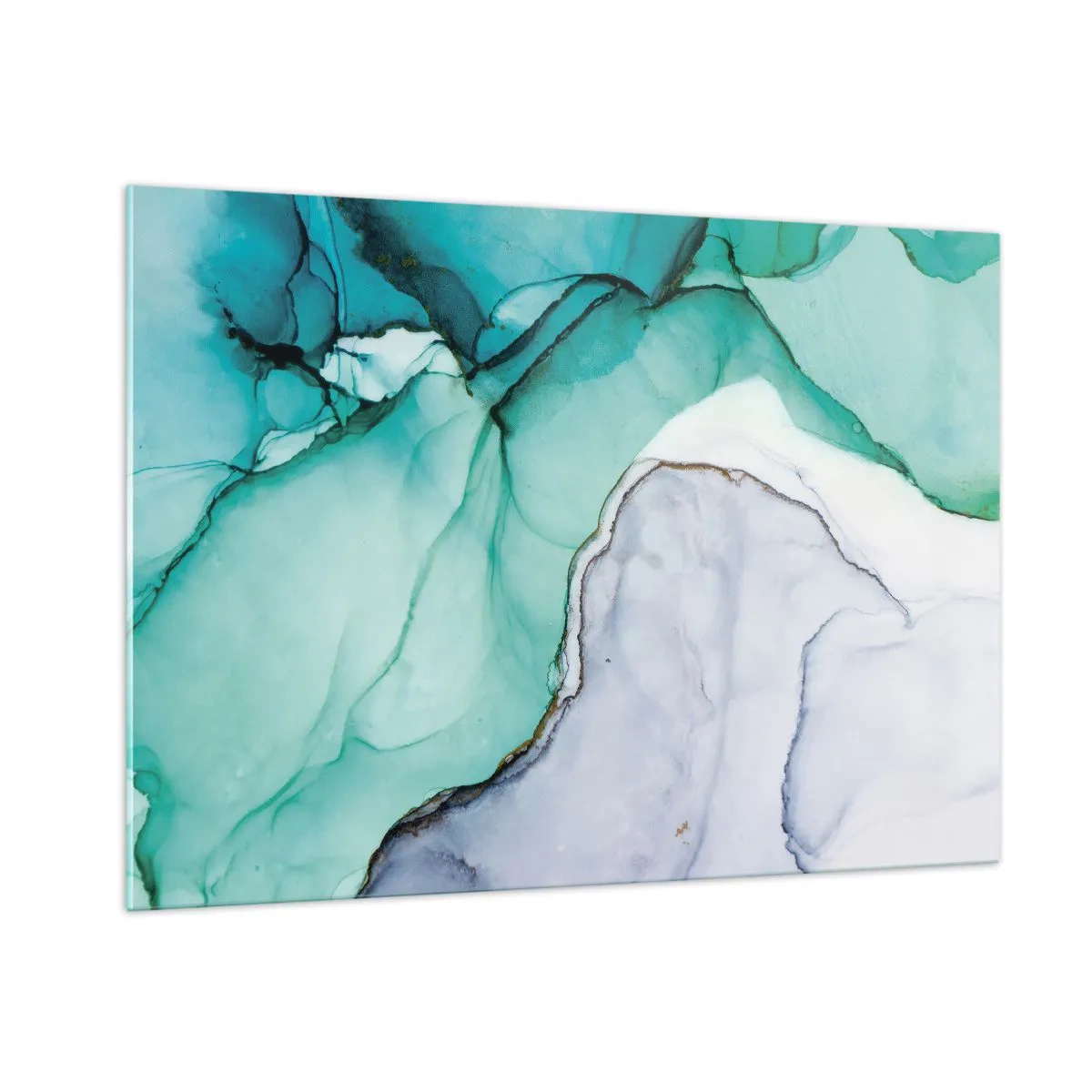Üveg kép - Tanulmány türkizben - 100x70 cm