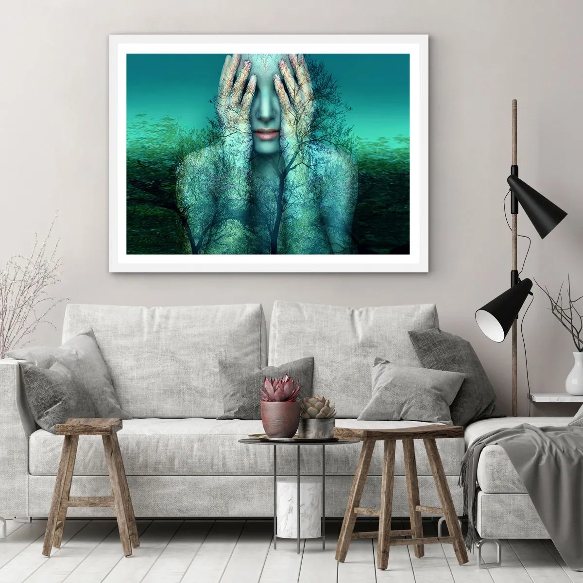 Poszter fekete keretben - Kékbe merítve - 100x70 cm