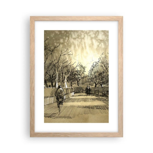 Poszter világos tölgy keretben - Egy tollal megállított pillanat - 30x40 cm