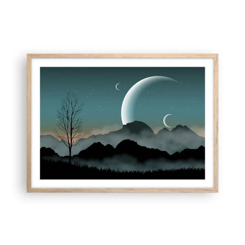 Poszter világos tölgy keretben - Csillagos éj karneválja - 70x50 cm