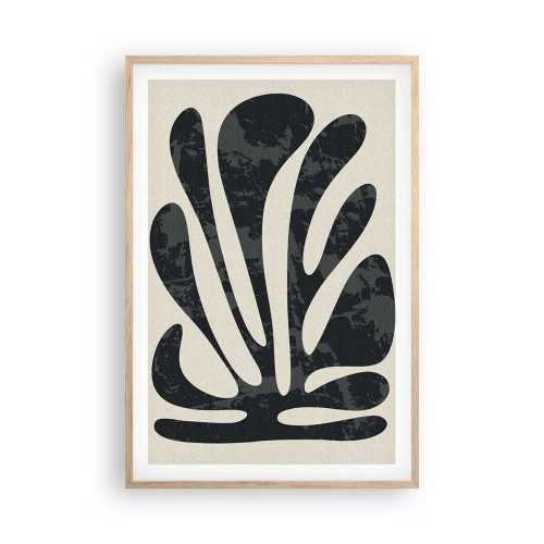 Poszter világos tölgy keretben - Többujjas absztrakció - 61x91 cm