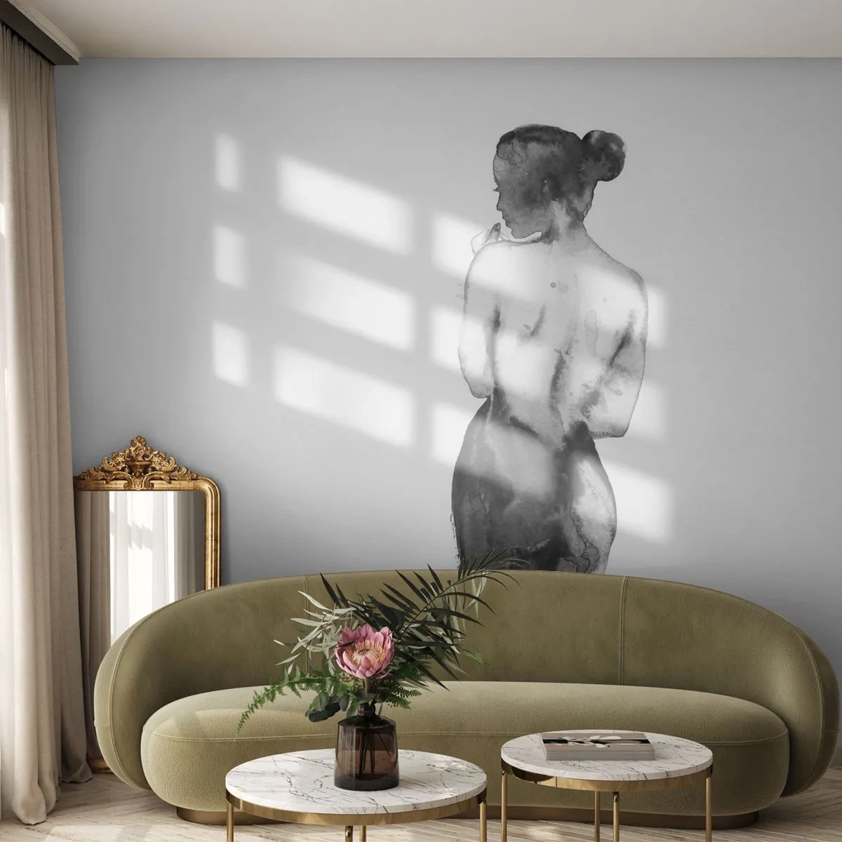 Fotótapéta Premium Canvas - Mellette eltűnik a világ - Nő, Női Test, Grafika - 250x175 cm
