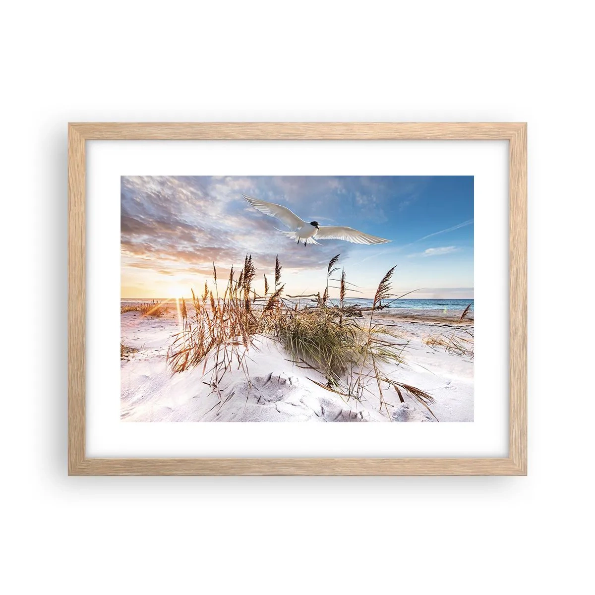 Poszter világos tölgy keretben - A tengeri szél - 40x30 cm