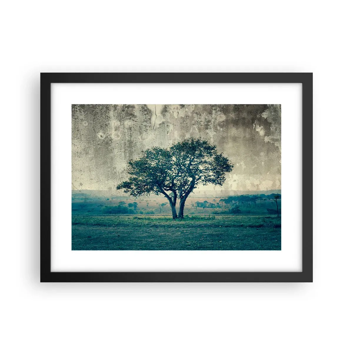 Poszter fehér keretben - Almafa a kék mezőn? - 40x30 cm