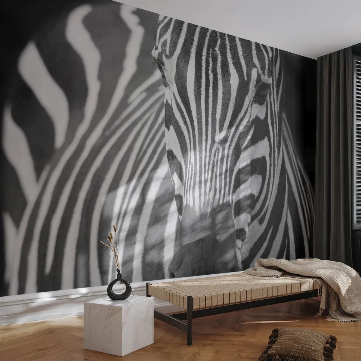 Fotótapéta Premium Canvas - A világ fekete-fehér - Állatok, Borda, Fekete és fehér - 250x175 cm