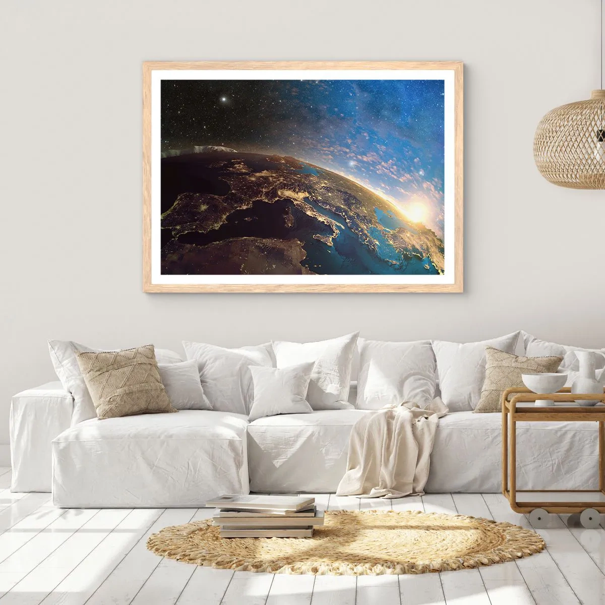 Poszter világos tölgy keretben - Tekintsünk magunkra távolról - 70x50 cm