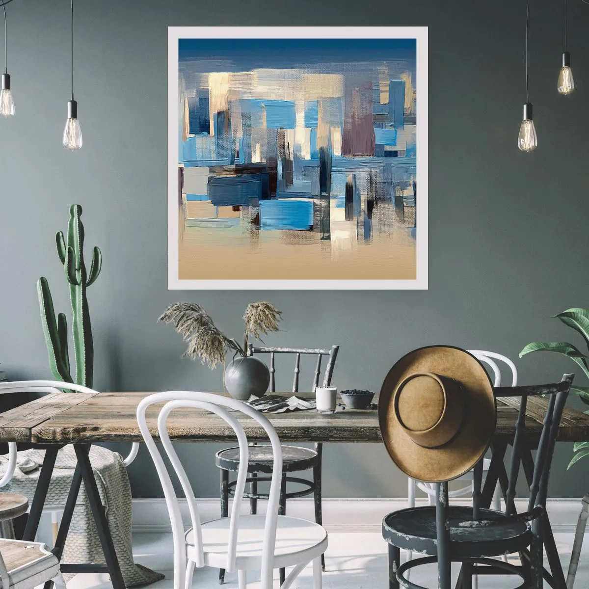 Poszter - Kék építmény - 30x30 cm