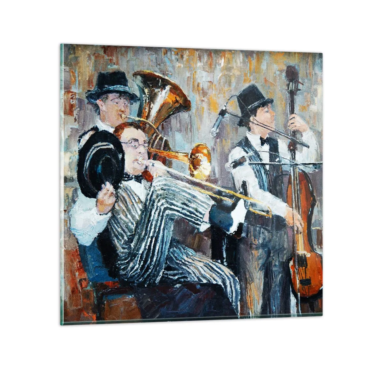 Üveg kép - Az egész jazz - 40x40 cm