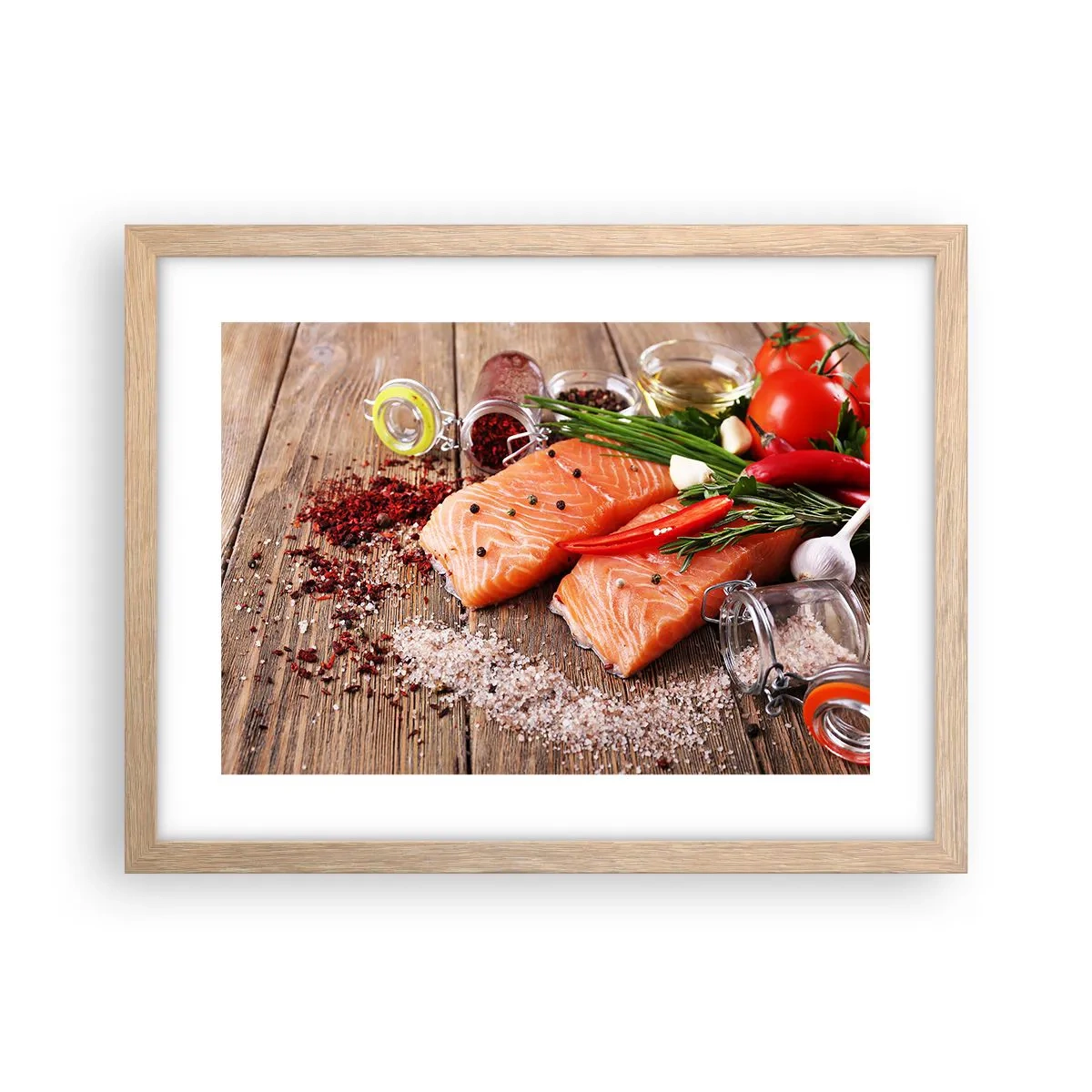 Poszter világos tölgy keretben - Norvég kaland a konyhában - 40x30 cm