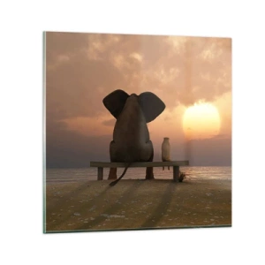 Üveg kép - Jó együtt hallgatni - 40x40 cm