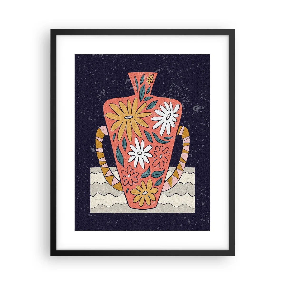 Poszter fehér keretben - Festett korsó - 40x50 cm