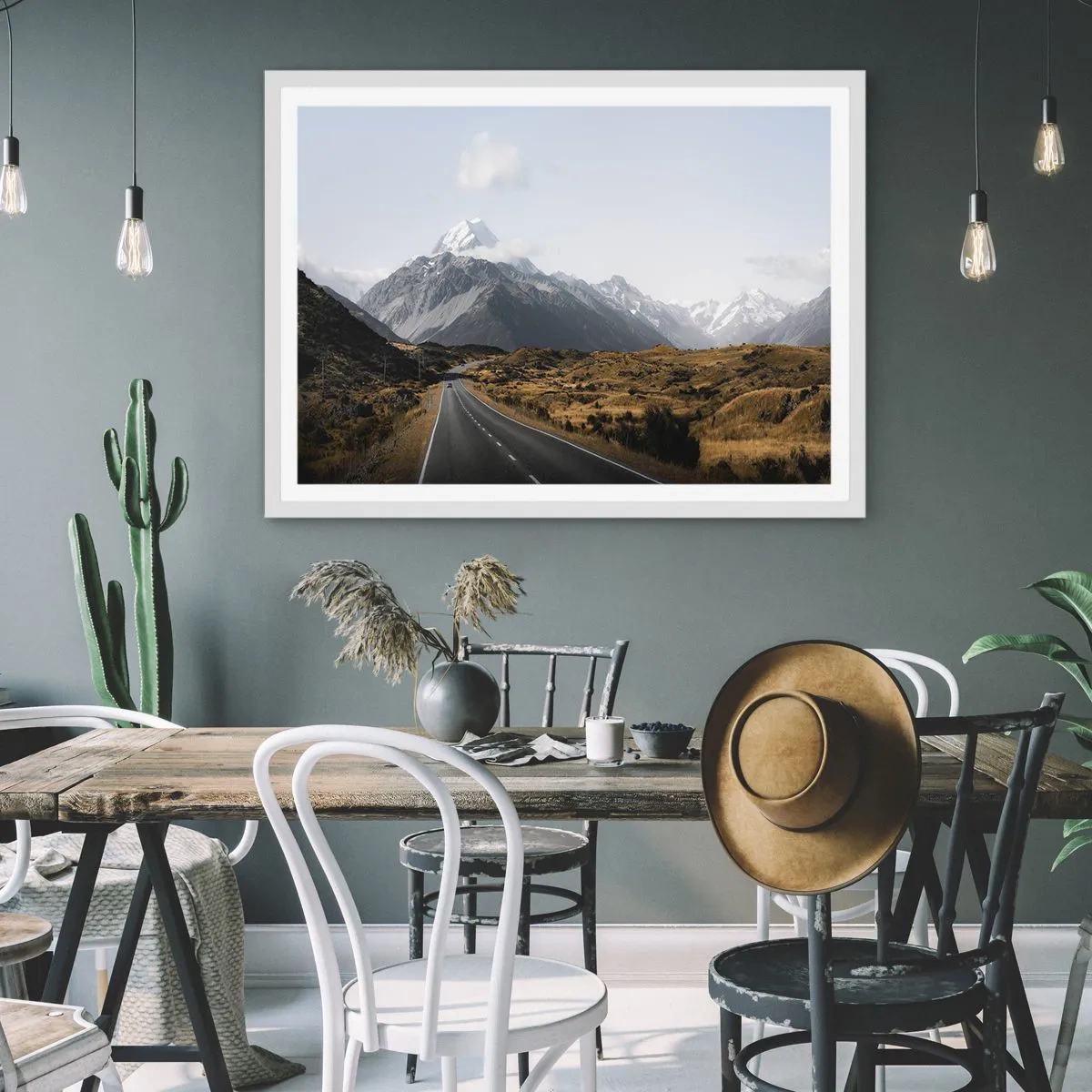 Poszter fekete keretben - Út a hegyek szívébe - 70x50 cm