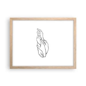 Poszter világos tölgy keretben - Jó érintés - 40x30 cm
