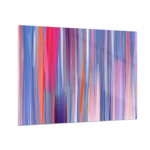 Üveg kép - Színes függőleges csíkok rózsaszín, lila és kék árnyalatokban - 70x50cm - Felemelkedés - Modern fali dekoráció nappalihoz és hálószobához ARTTOR