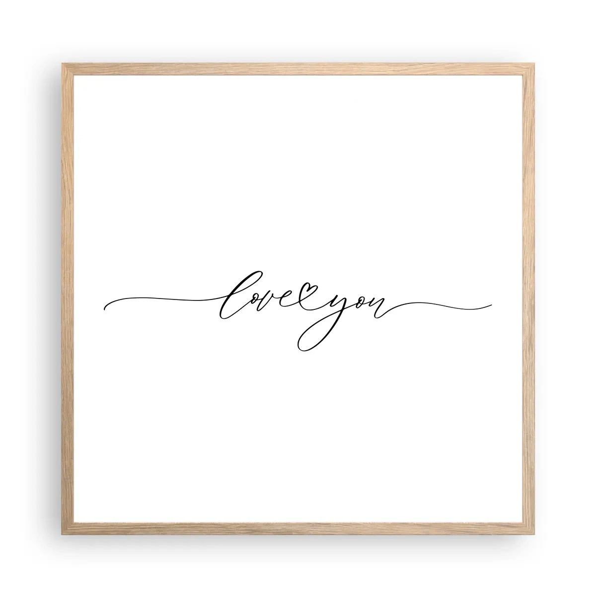 Poszter világos tölgy keretben - Fekete fehéren - 60x60 cm