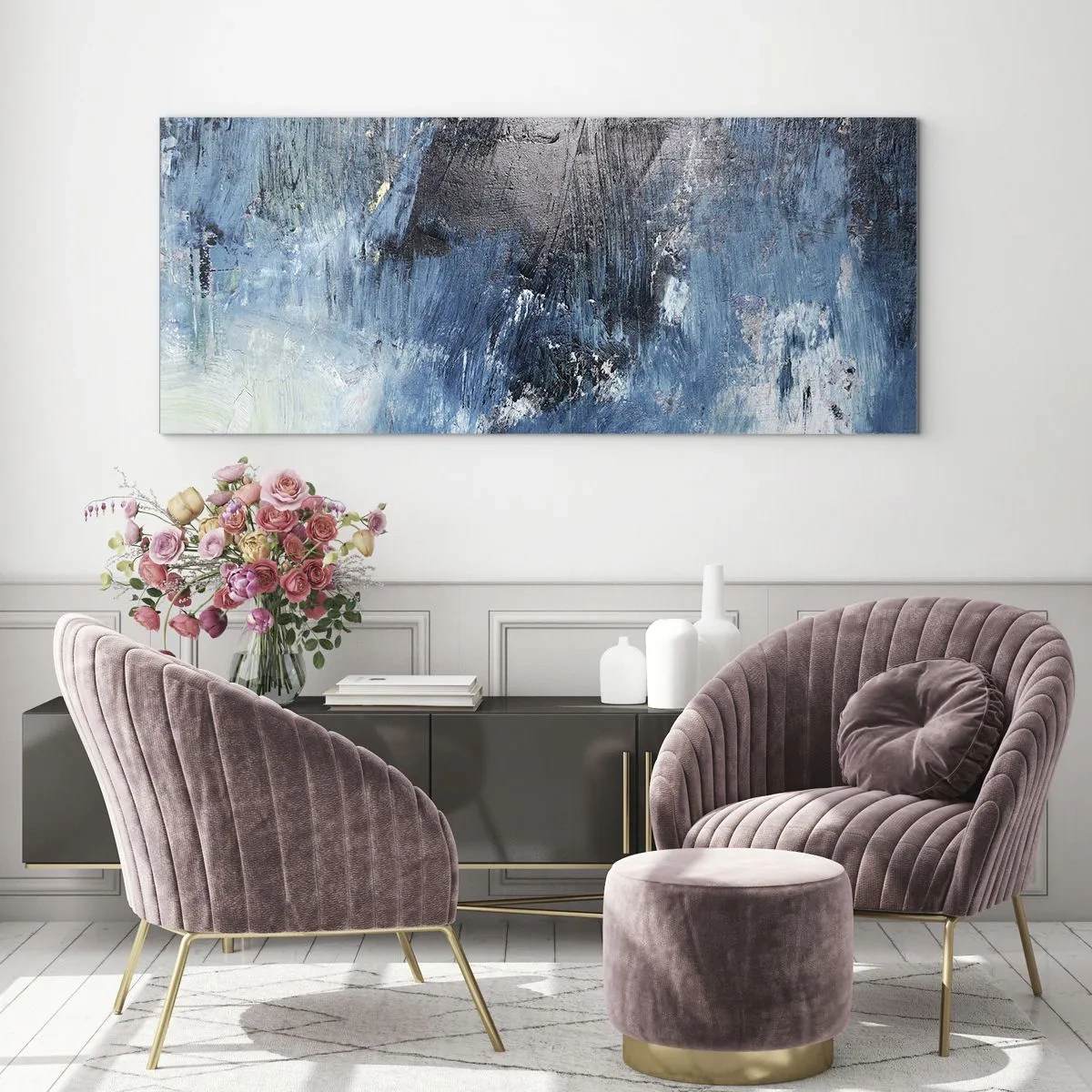 Üveg kép - Kék rapszódia - 100x40 cm