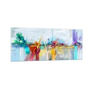 Üveg kép - Az öröm hídja az élet folyóján - 100x40 cm
