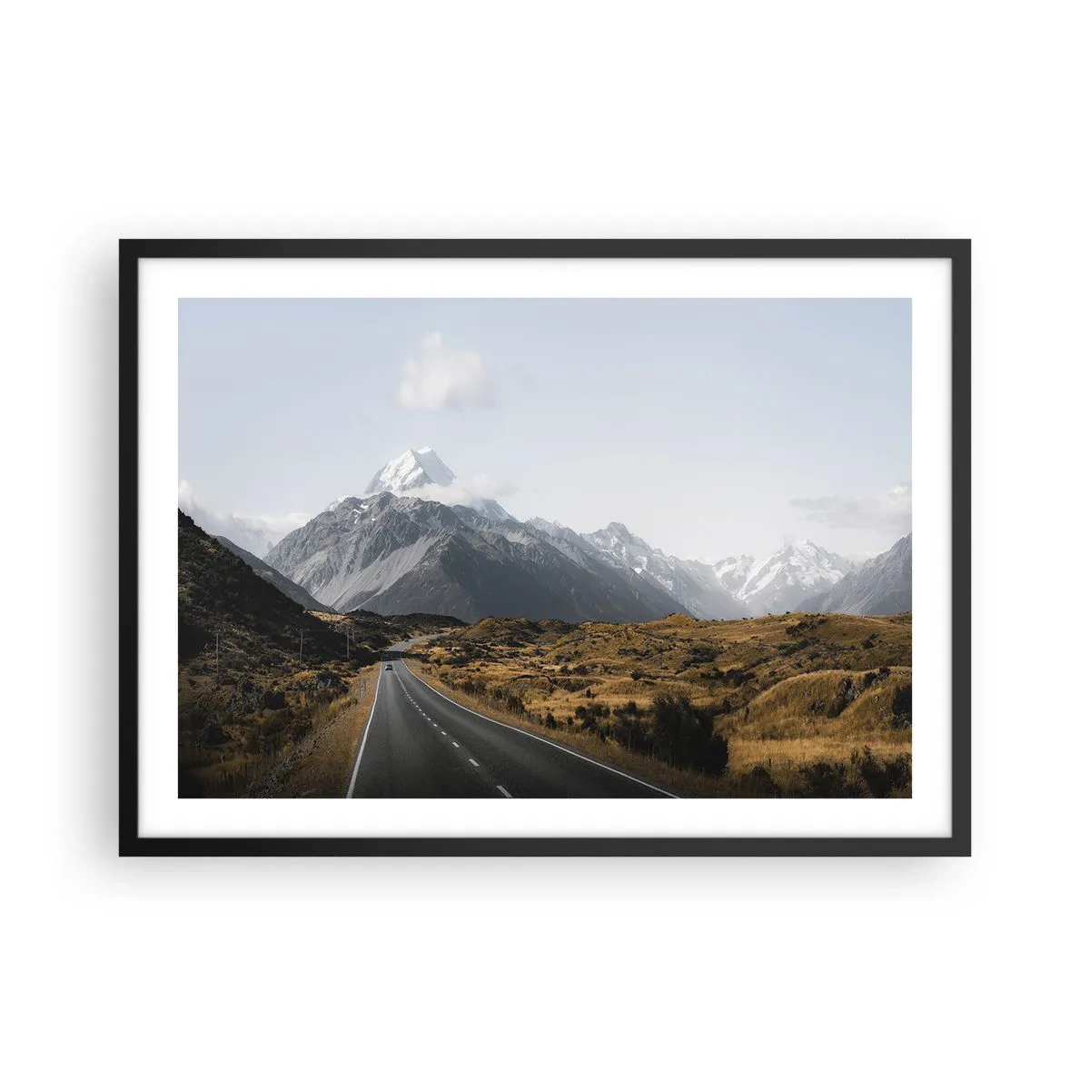 Poszter fehér keretben - Út a hegyek szívébe - 70x50 cm