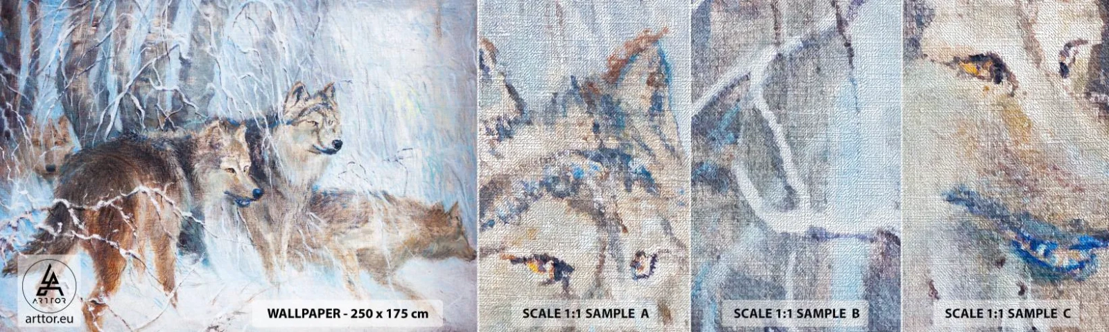 Fotótapéta Minta Premium Canvas - Figyelem! Közeledik… - Állatok, Farkasok, Erdő - 100x30 cm