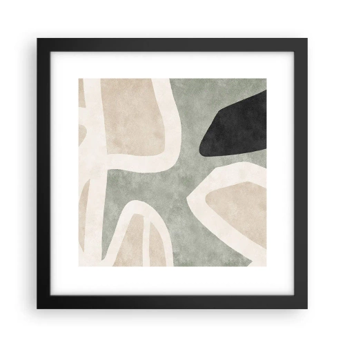 Poszter fehér keretben - Kompozíció fekete témával - 30x30 cm