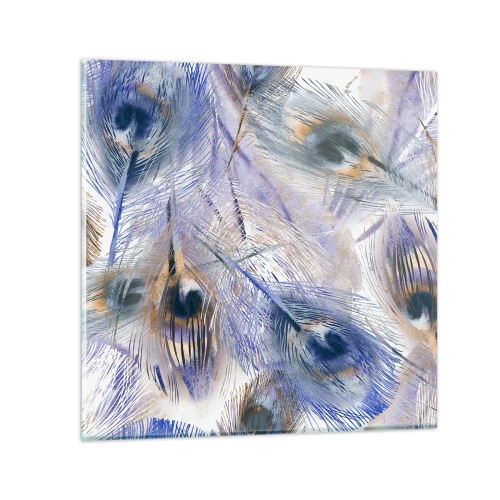 Üveg kép - Pávaszem kompozíció - 30x30 cm