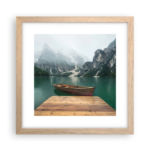 Poszter világos tölgy keretben - "És a homlok büszke sziklái" - 30x30 cm