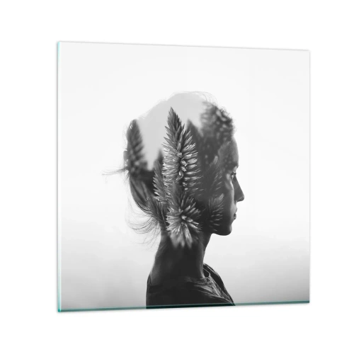 Üveg kép - A fenyőerdő hölgye - 30x30 cm