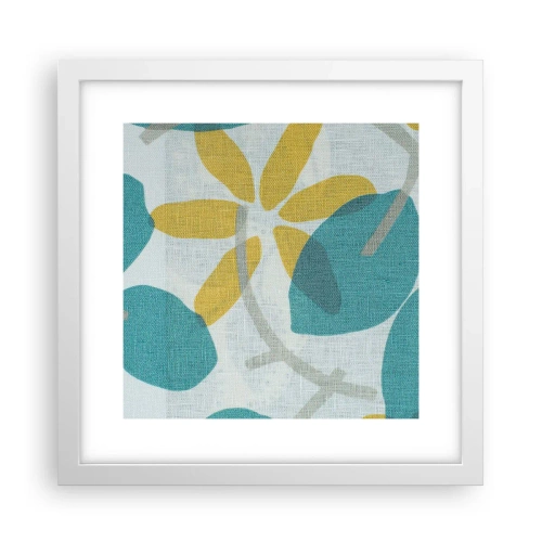Poszter fekete keretben - Azúrkék levelek között - 30x30 cm