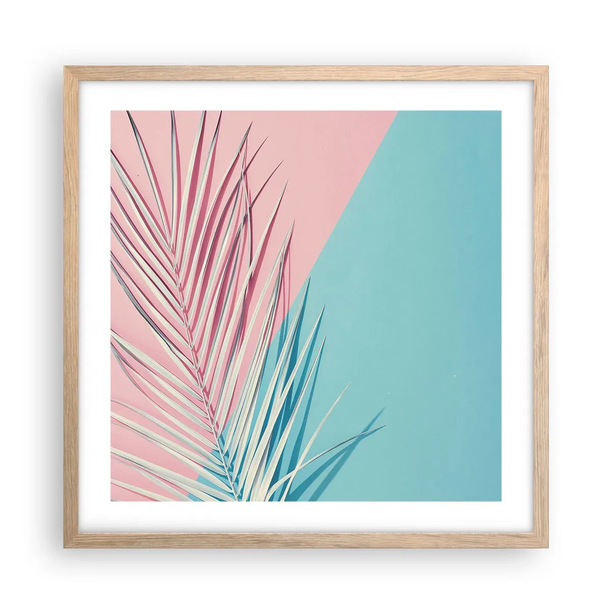 Poszter világos tölgy keretben - Trópusi impresszió - 50x50 cm