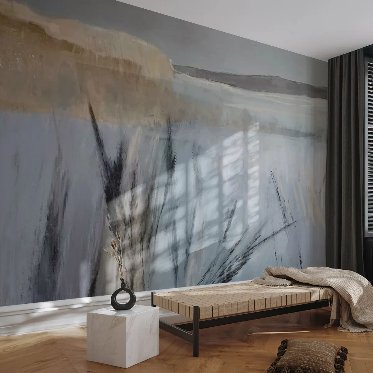 Fotótapéta Premium Canvas - Téli mezők - Fényes, Minimalizmus, Darab - 450x315 cm