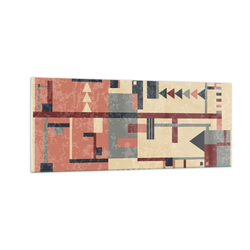 Üveg kép - A függőleges és vízszintes felületek kombinációja - 100x40 cm