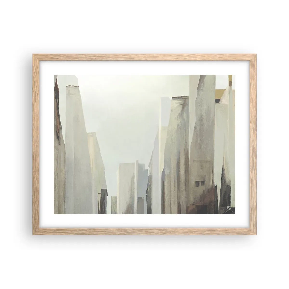 Poszter világos tölgy keretben - Álom a városról - 50x40 cm