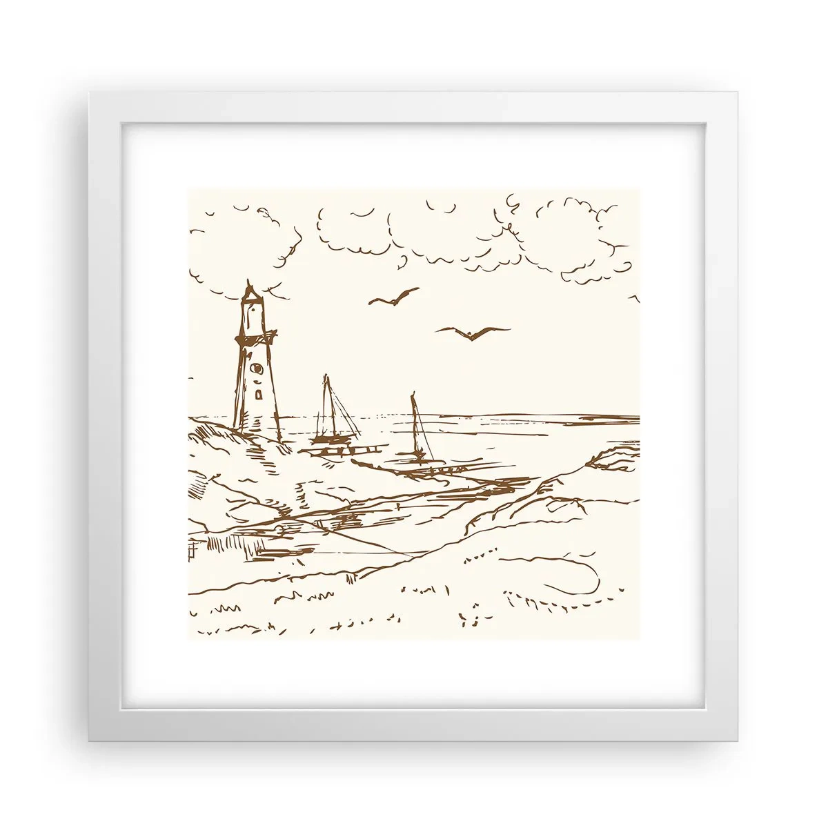 Poszter fekete keretben - A nyár emlékeinek vázlata - 30x30 cm