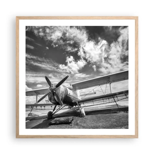 Poszter világos tölgy keretben - Alig várom! - 60x60 cm