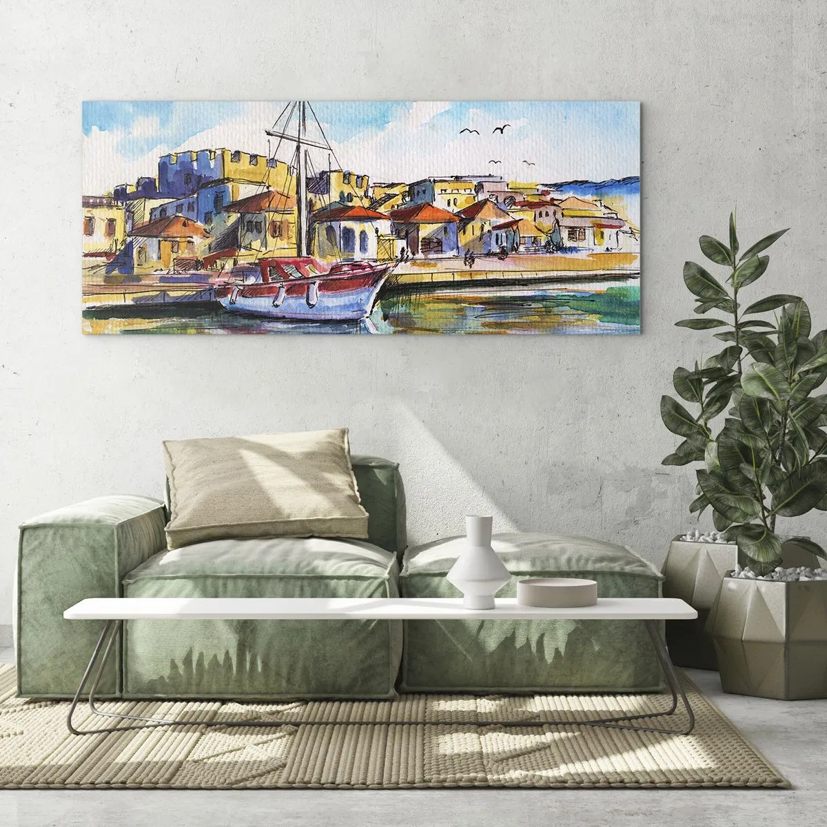 Üveg kép - Szivárványos délután - 100x40 cm