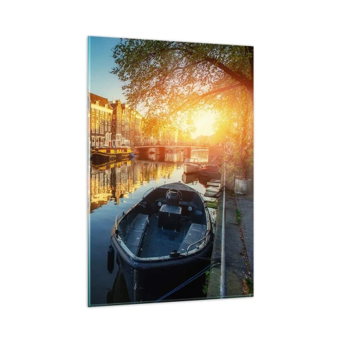 Üveg kép - Reggel Amszterdamban - 80x120 cm