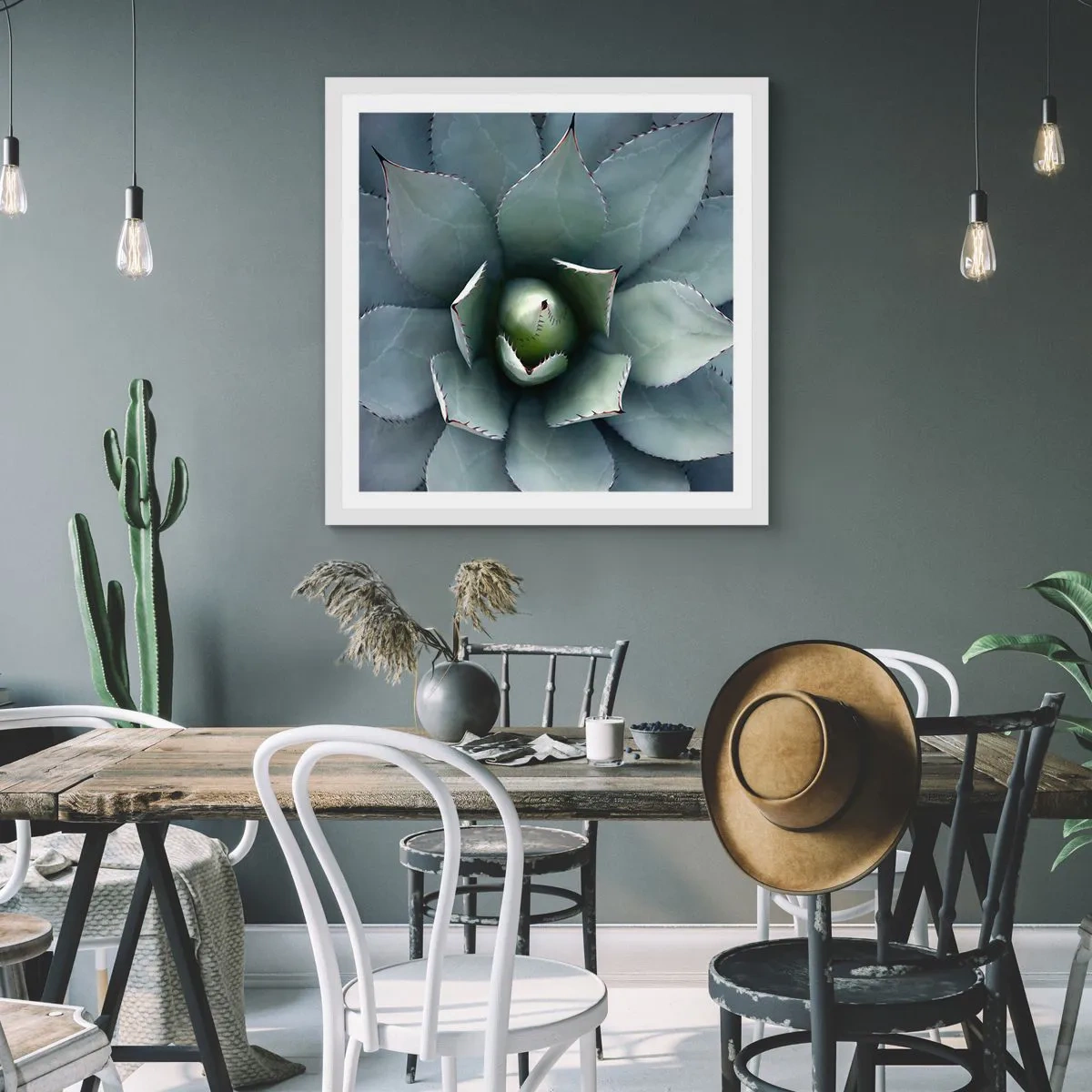 Poszter fekete keretben - Wabi és figyelmeztetés - 40x40 cm