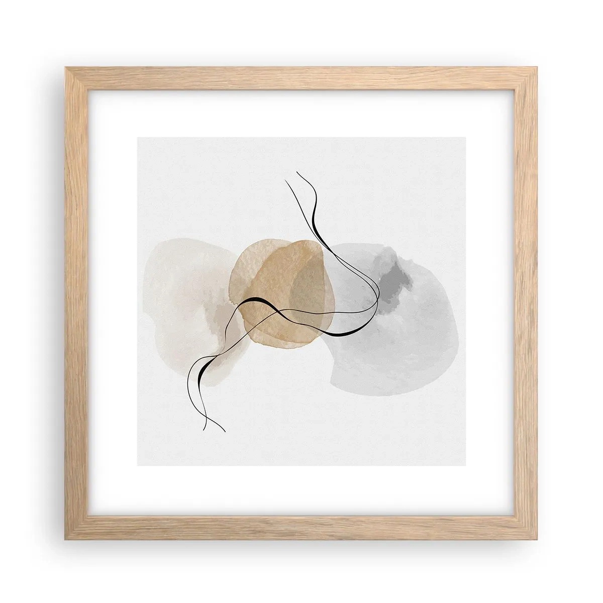 Poszter világos tölgy keretben - Léggyöngyök - 30x30 cm