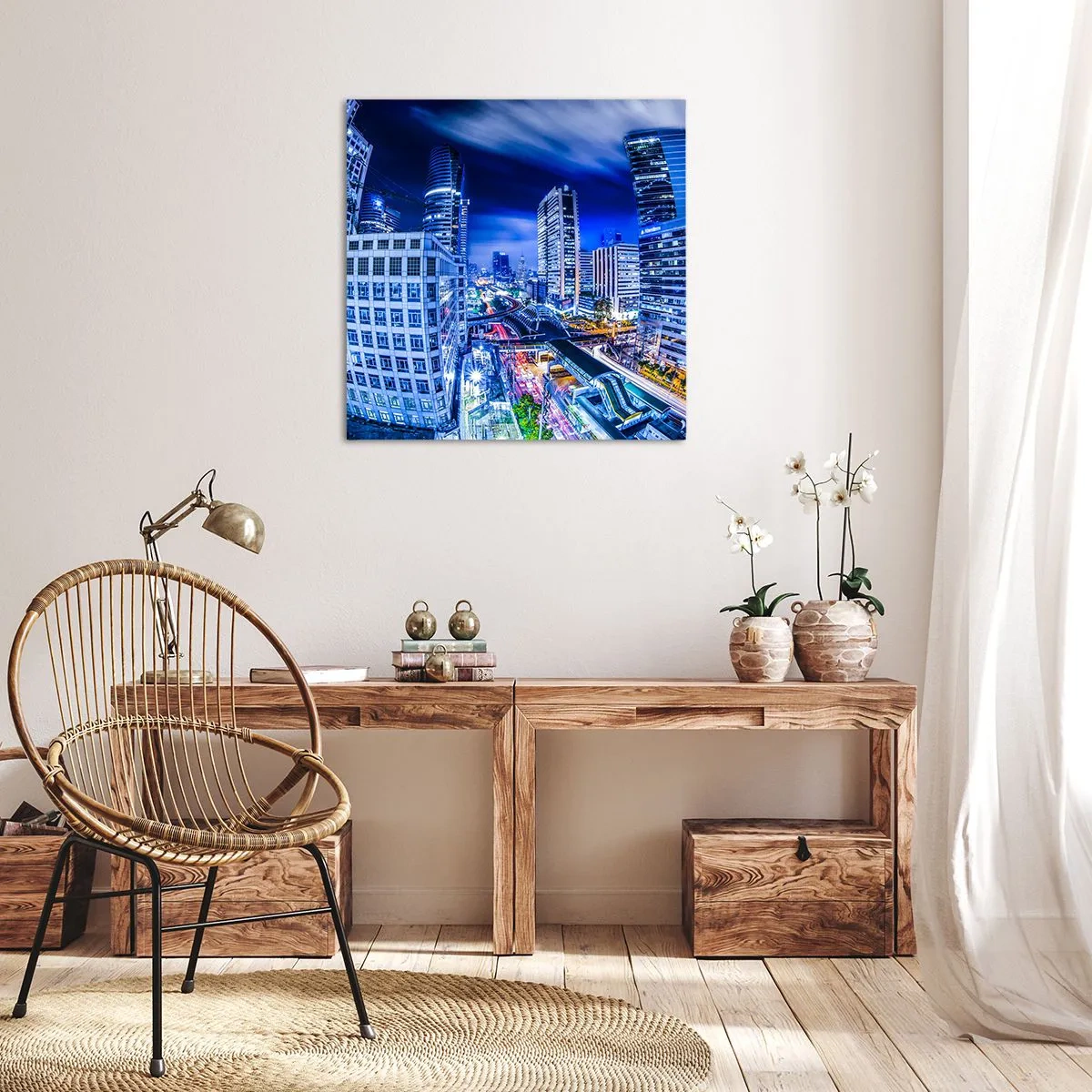 Vászonkép - Az éjszakai város ritmusai - 50x50 cm