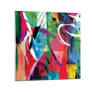 Üveg kép - Gyorsan, élénken és ugrálva - 50x50 cm