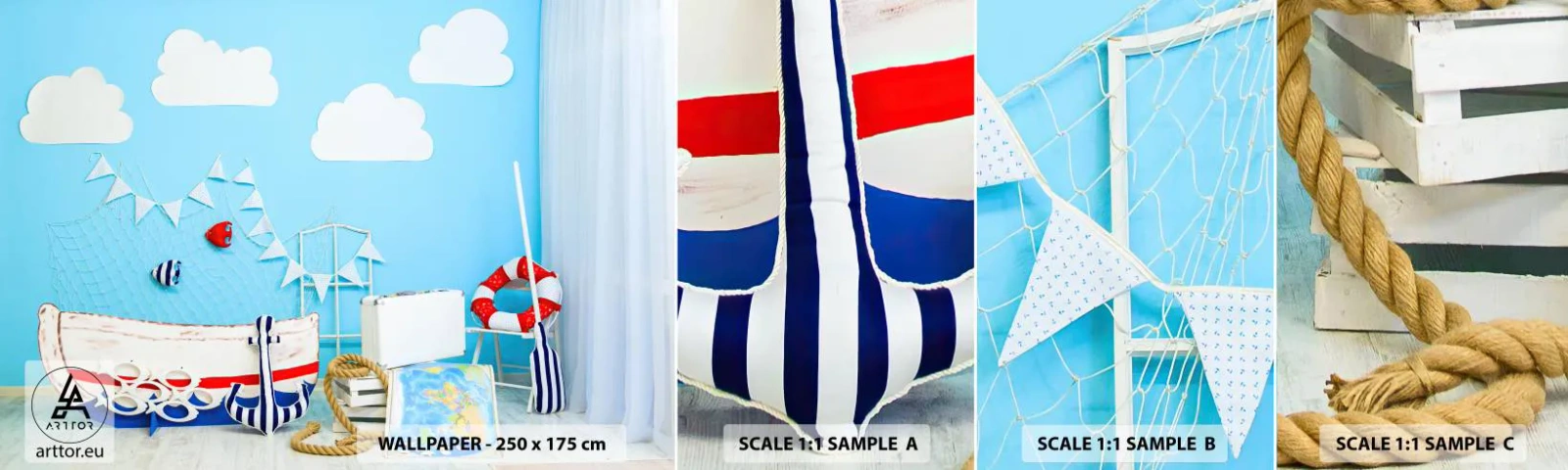 Fotótapéta Minta Standard Eco - A gyerek kalandvágya - Gyerekeknek, Tengeri, Halászhajó - 100x30 cm