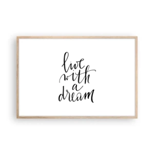 Poszter világos tölgy keretben - Természetesen - 91x61 cm