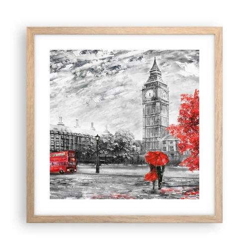 Poszter világos tölgy keretben - Izgalmas nap - 40x40 cm