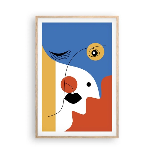 Poszter világos tölgy keretben - Dekonstruált portré - 61x91 cm