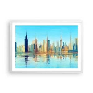 Poszter fekete keretben - Napfényes metropolisz - 70x50 cm