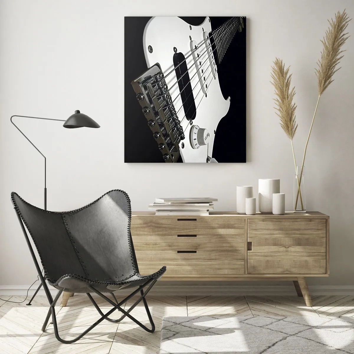 Üveg kép - Fehérbe rejtett hang - 80x120 cm