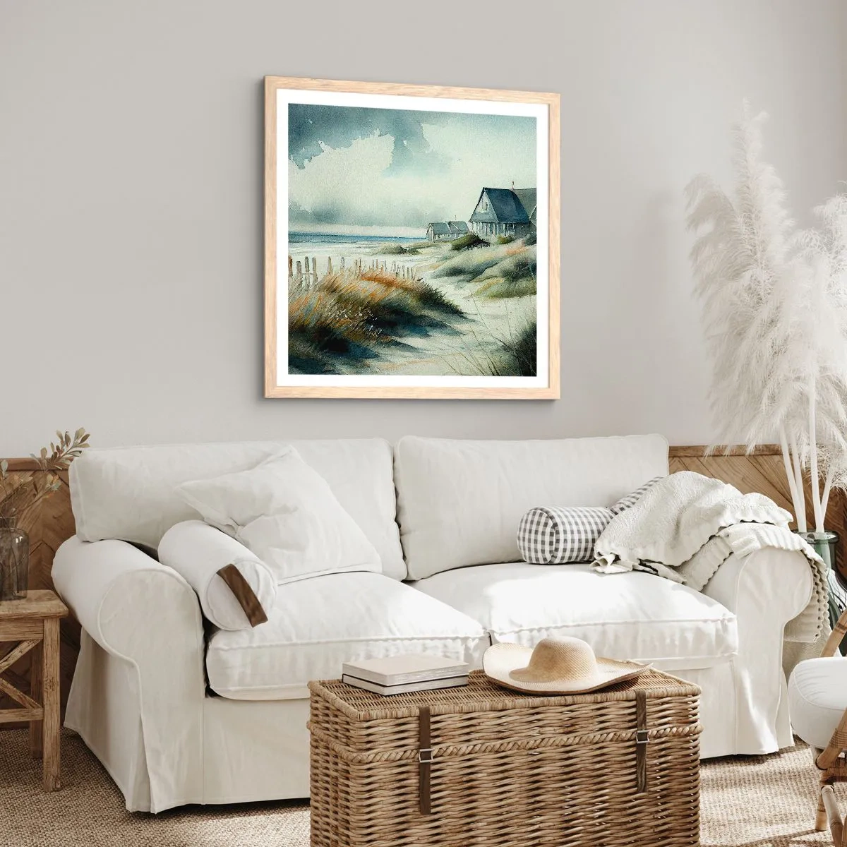 Poszter világos tölgy keretben - Távol a nyüzsgéstől  - 60x60 cm
