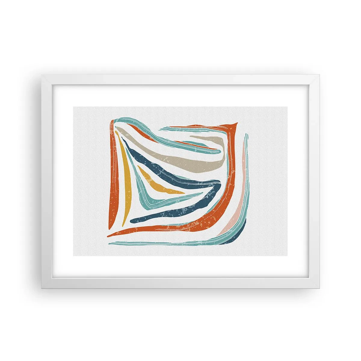 Poszter fekete keretben - Barátságosan mosolygó absztrakció - 40x30 cm